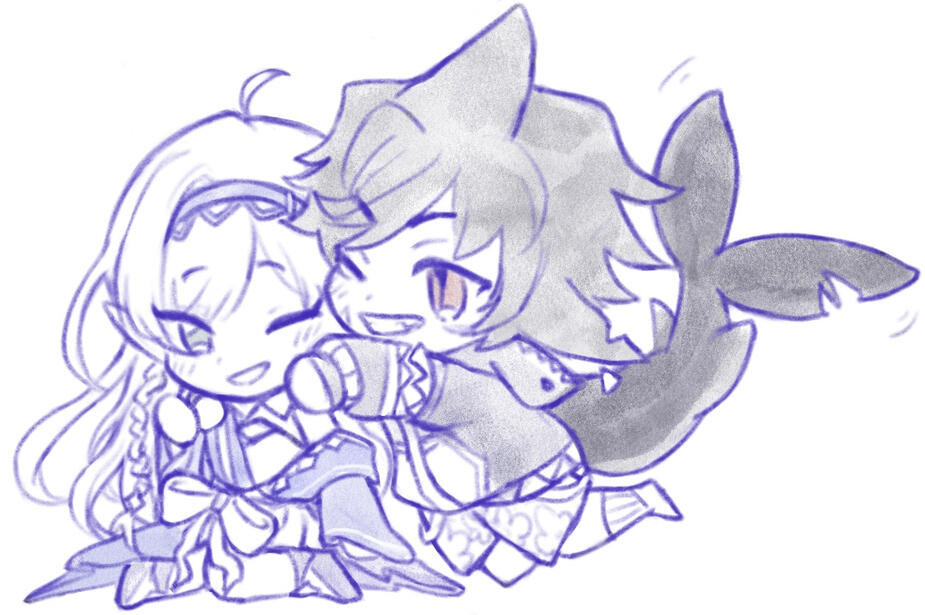 Mazzy & Micha Hug Sketch