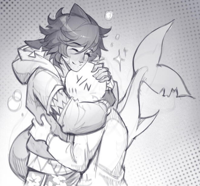 Micha & Y/N Hug Sketch